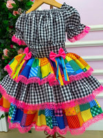 Vestido Junino Banana Club Luxo Quermesse do Sertão Preto