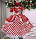 Vestido Marie Junino Luxo Ursinho do Sertão Vermelho
