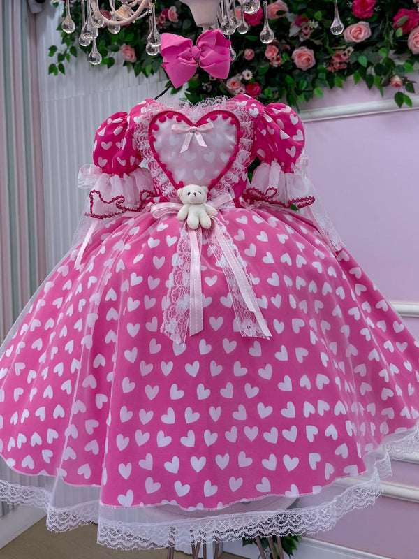 Vestido Marie Junino Luxo Ursinho do Sertão Pink