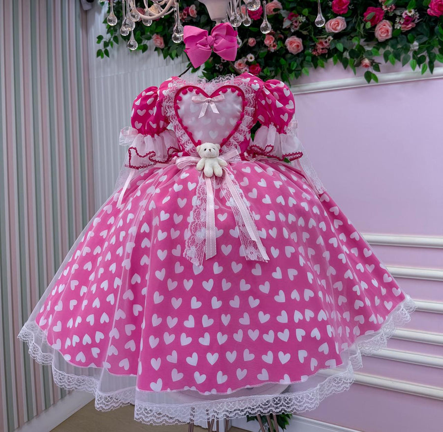 Vestido Marie Junino Luxo Ursinho do Sertão Pink