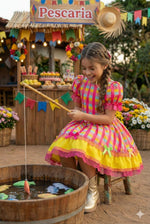 Vestido Junino Banana Club Luxo Quermesse Feliz