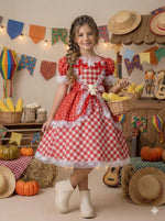 Vestido Marie Junino Luxo Ursinho do Sertão Vermelho