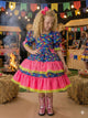 Vestido Junino Banana Club Luxo Bandeirinha do Amor