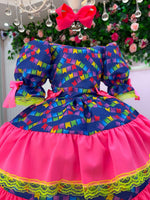 Vestido Junino Banana Club Luxo Bandeirinha do Amor