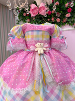 Vestido Marie Junino Luxo Ursinho do Sertão Rosa