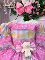 Vestido Marie Junino Luxo Ursinho do Sertão Rosa