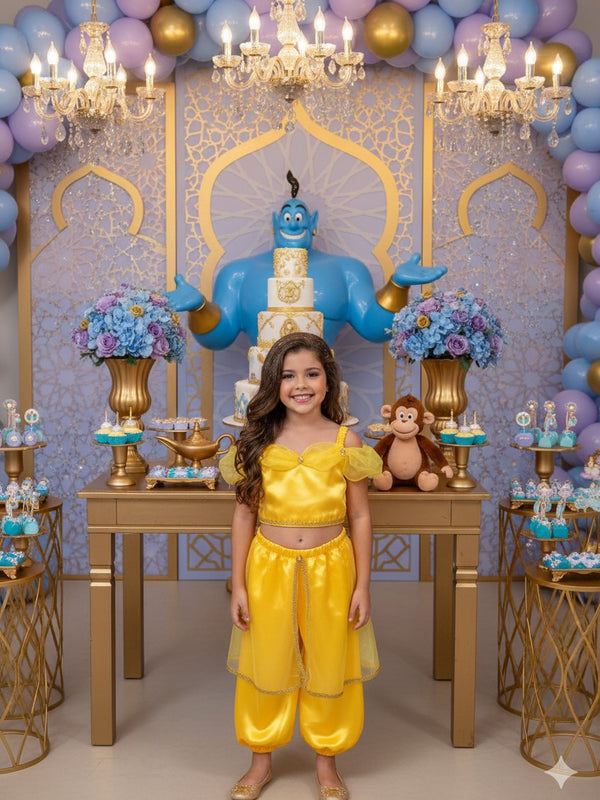 Fantasia Princesa Belli Princesa Jasmine Amarela Modelo 2