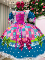 Vestido Marie Junino Luxo Quermesse Luz do Interior