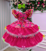 Vestido Junino Banana Club Quermesse do Balance Pink