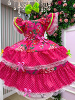 Vestido Junino Banana Club Quermesse do Balance Pink