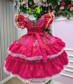 Vestido Junino Banana Club Quermesse do Balance Pink