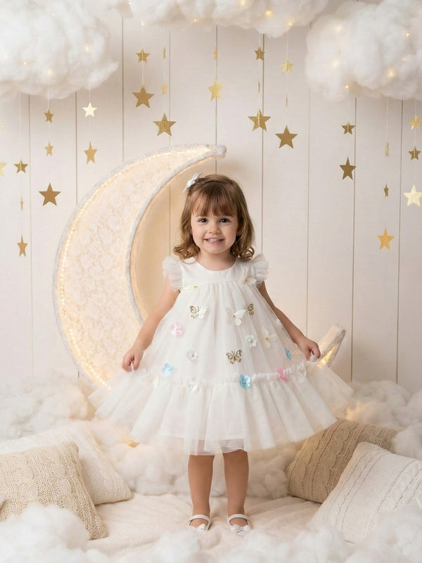 Vestido Vila Lele Jardim das Borboletas Baby Liz Off