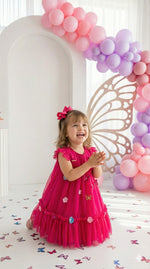 Vestido Vila Lele Jardim das Borboletas Baby Liz Pink