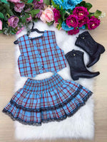 Conjunto Junino Miss Cherry Melissa Xadrez