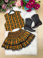 Conjunto Junino Miss Cherry Melissa Xadrez