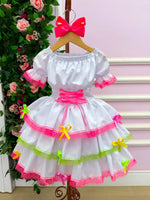 Vestido Junino Banana Club Luxo Noivinha + Saiote