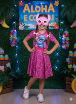 Fantasia Menina Stitch e Angel Rosa