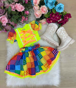 Conjunto Junino Banana Club Luxo Manu Neon