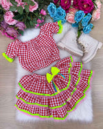 Conjunto Junino Banana Club Luxo Sofia Xadrez