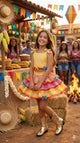 Conjunto Junino Banana Club Luxo Sofia Xadrez Amarelo