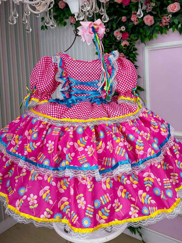 Vestido Bella Child Junino Quermesse Chique + Saiote