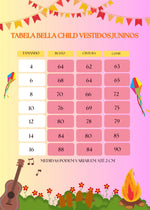 Vestido Bella Child Junino Quermesse Chique + Saiote
