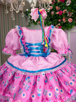 Vestido Bella Child Junino Quermesse Chique + Saiote