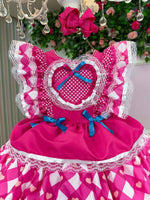 Vestido Bella Child Junino Quermesse do Coração + Saiote