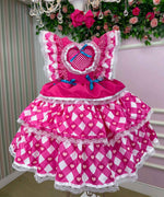 Vestido Bella Child Junino Quermesse do Coração + Saiote