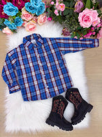 Camisa Junina Xadrez Zion Azul