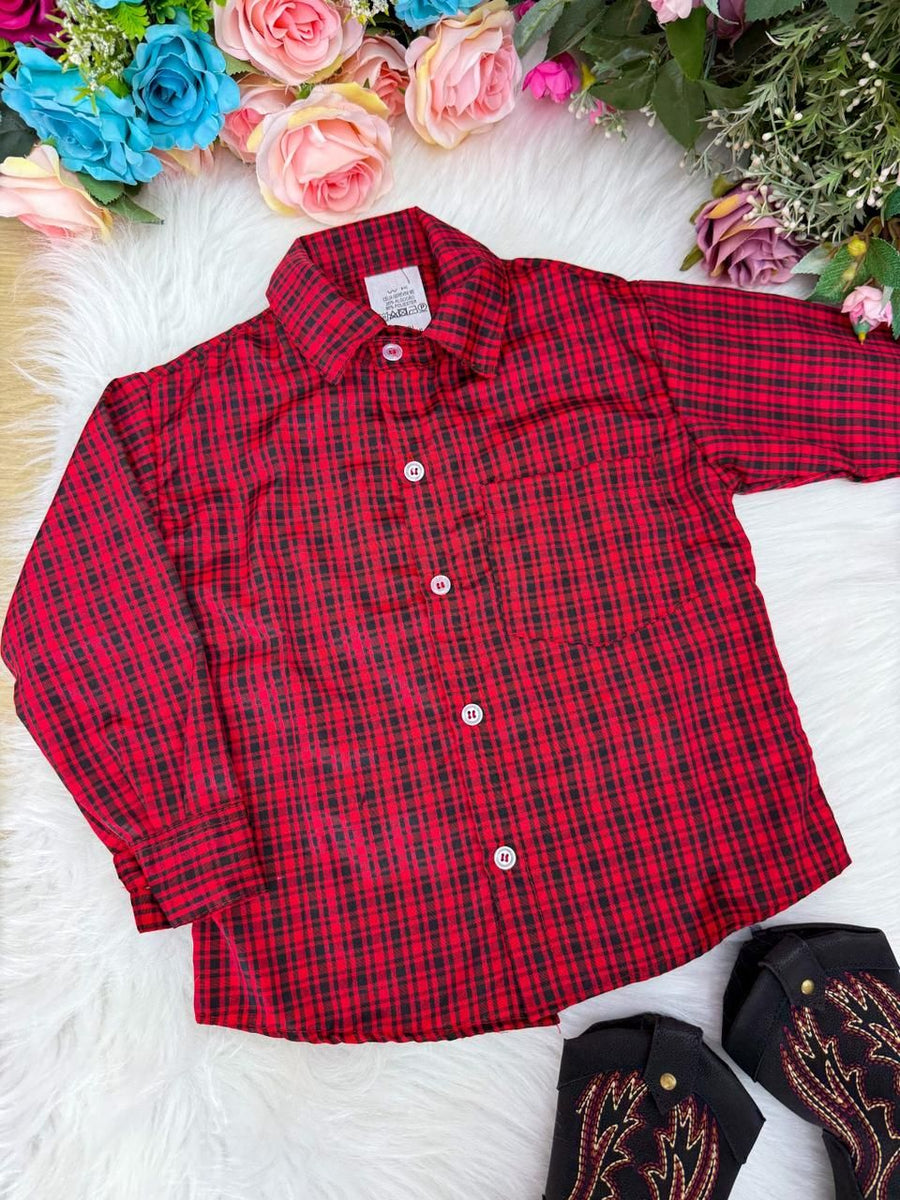 Camisa Xadrez Junina Bernardo Vermelho