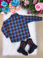 Camisa Junina Xadrez Breno Azul