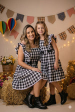 Vestido Banana Club Aline Xadrez Mãe e Filha