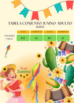 Conjunto Junino Banana Club Luxo Sofia Xadrez Preto Mãe e Filha