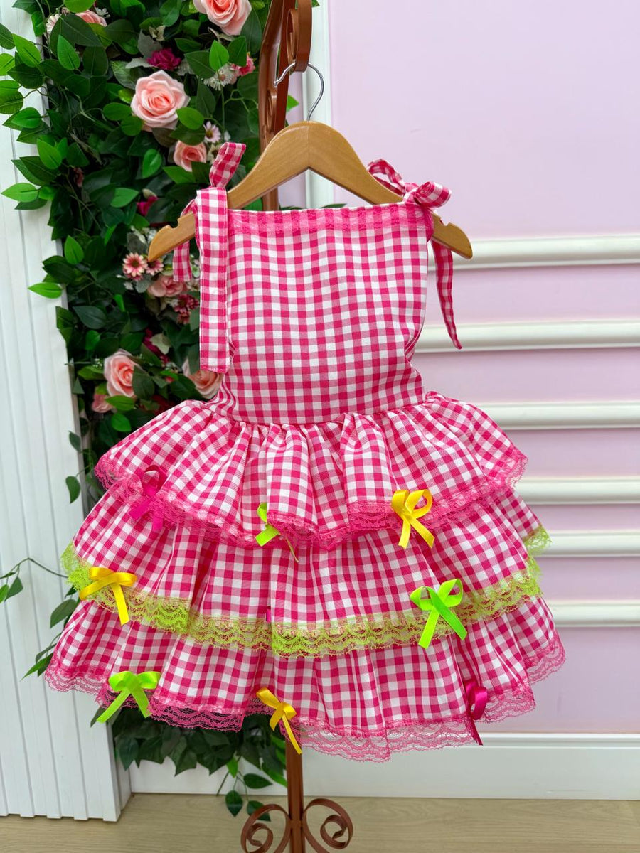 Vestido Banana Club Luxo Arraia do Chamego Pink