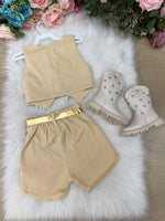 Conjunto Blogueirinha Boiadeira Estrelada Dourado