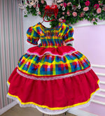 Vestido Junino Mimadine Luxo Priscila Vermelho