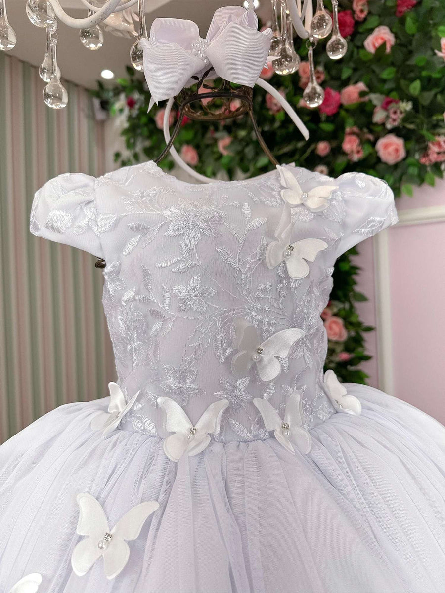 Vestido Juvenil - Midi Vila Lele Sabrina Daminha/Florista + Saiote
