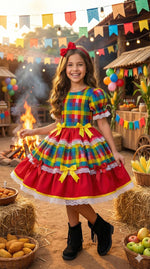 Vestido Junino Mimadine Luxo Priscila Vermelho