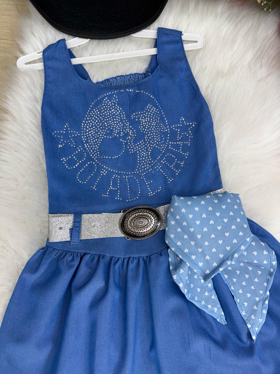 Vestido Blogueirinha Boiadeira do Sertão Jeans