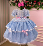 Vestido Junino Mimadine Luxo Stefanny Azul Bebe