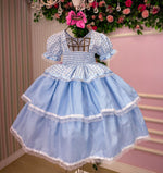 Vestido Junino Mimadine Luxo Stefanny Azul Bebe