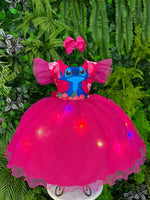 Vestido Tematicos Ysa Kids Lilo Stitch com Led  + Saiote