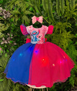 Vestido Tematicos Ysa Kids Lilo Stitch com Led  + Saiote