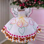 Vestido Marie Junino Luxo Noivinha/Noiva dos Corações