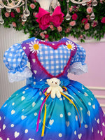 Vestido Marie Junino Luxo Ursinho do Sertão Azul