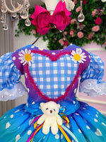 Vestido Marie Junino Luxo Ursinho do Sertão Azul