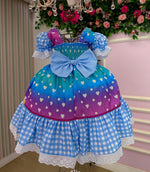 Vestido Marie Junino Luxo Ursinho do Sertão Azul