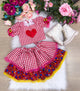 Conjunto Junino Banana Club Luxo Luana Vermelho