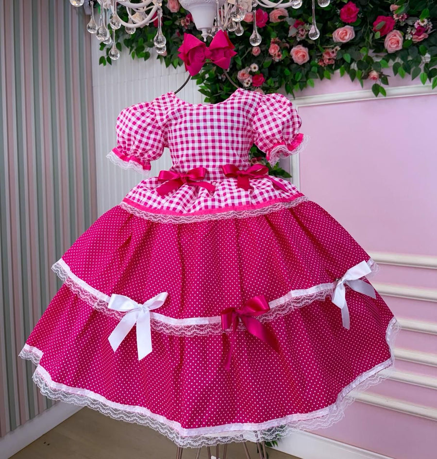 Vestido Junino Mimadine Luxo Stefanny Pink